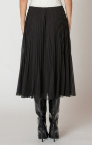 Black Tape Pleated Skirt
