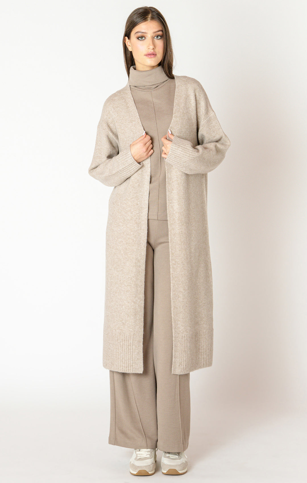 Black Tape Longline Open Cardigan