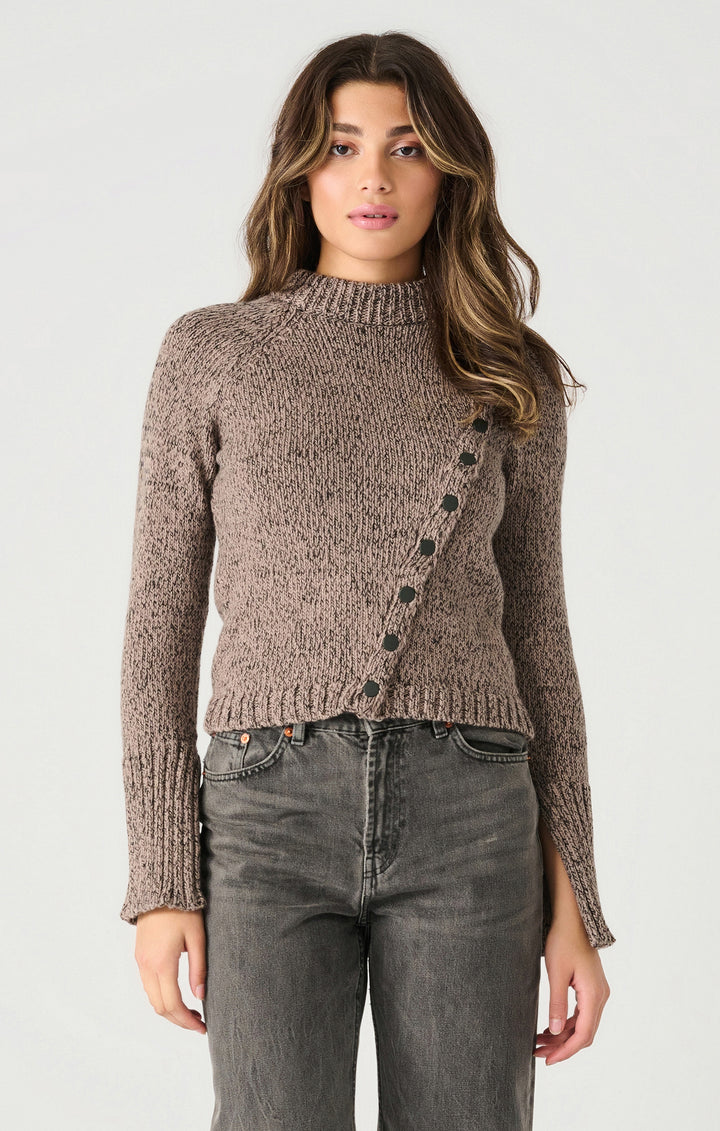 Dex LS Asymmetric Buttoned Sweater