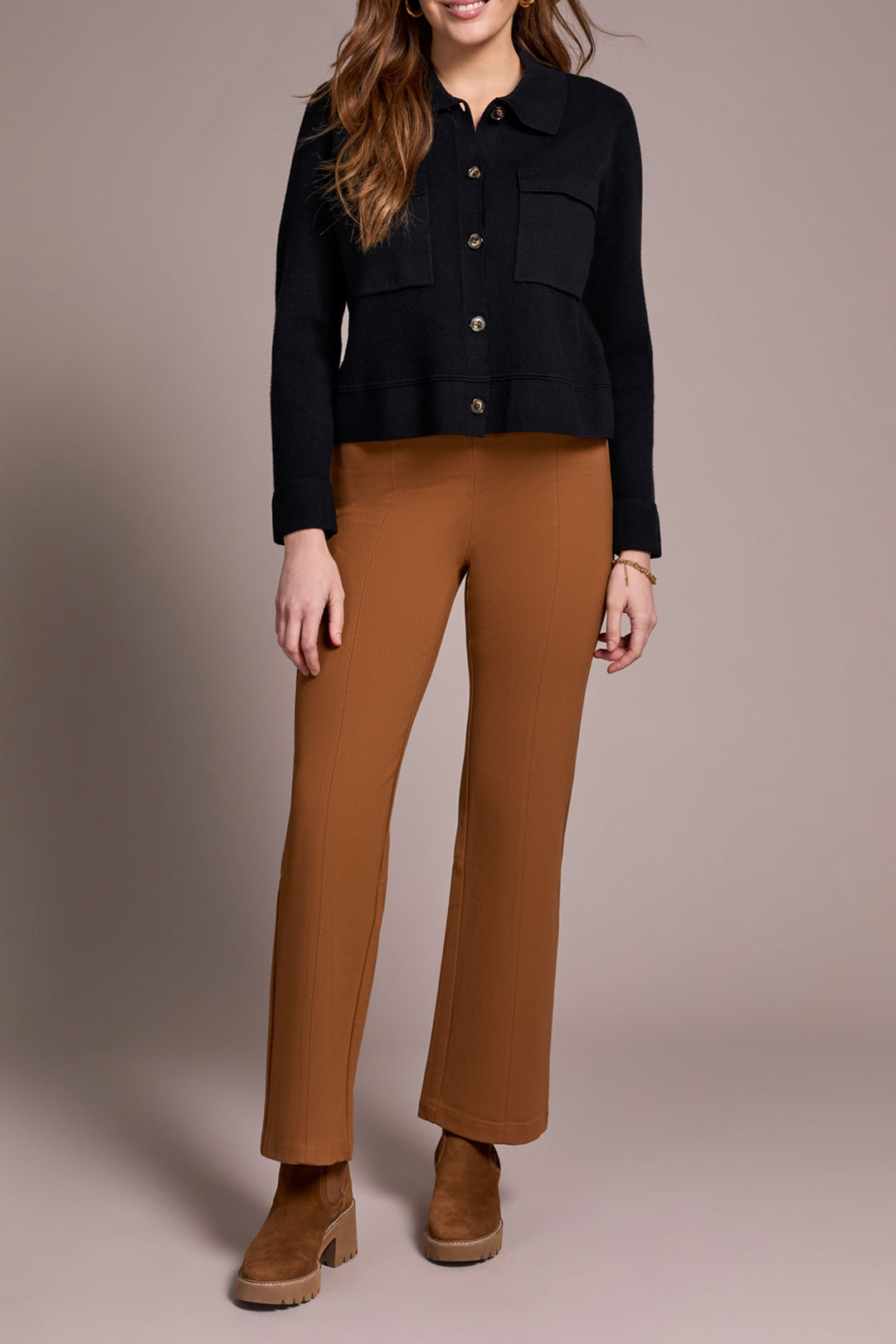 Tribal Double Knit Collared Sweater Cardigan