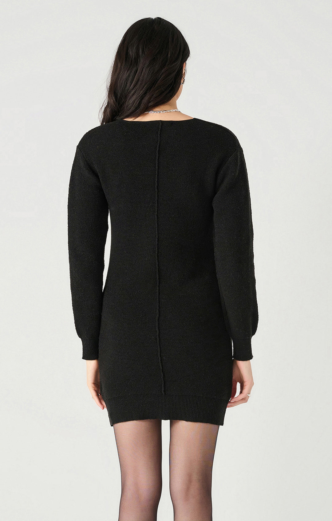 Dex LS V-Neck Ribbed Sweater Dress