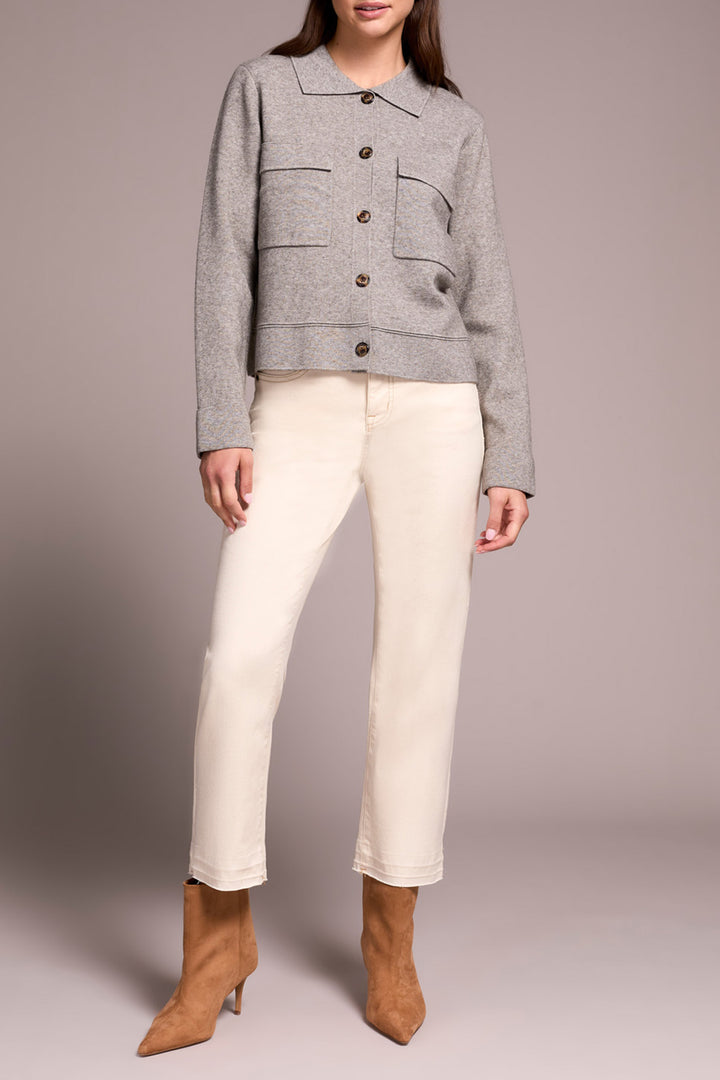 Tribal Double Knit Collared Sweater Cardigan