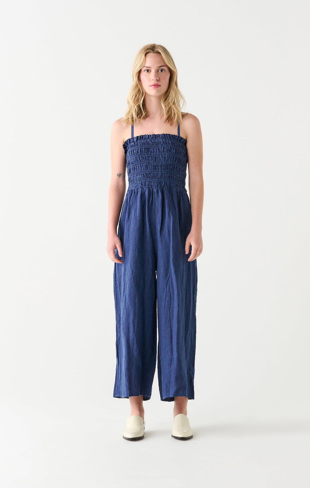 Dex Smocked Strapless Jumpsuit