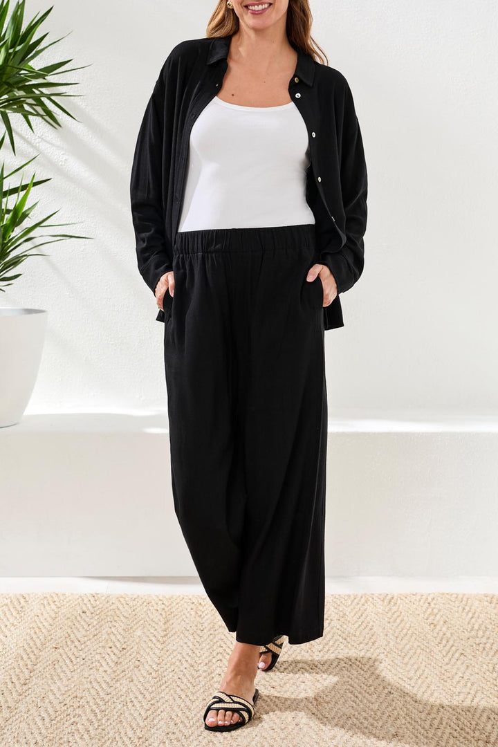 Tribal Pull On Ankle Pant with Front Pockets