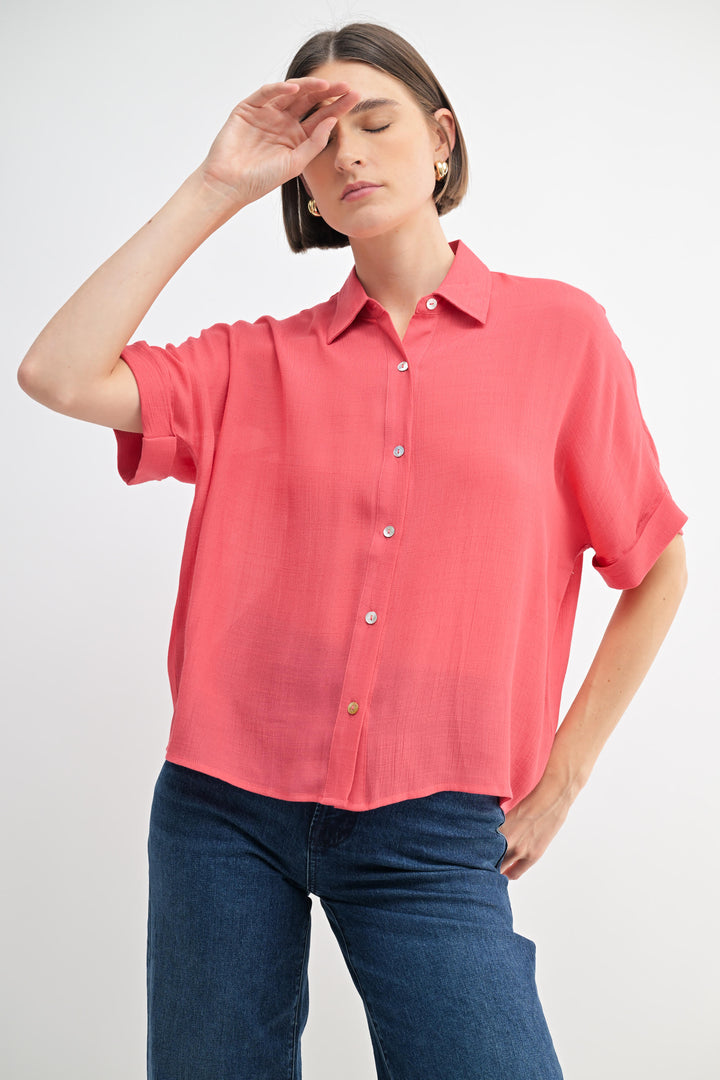 Fun2Fun Short Sleeve Collar Shirt