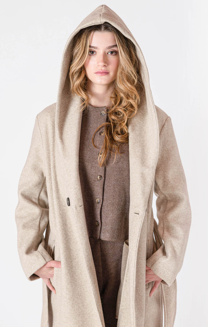 Room 34 Belted Hooded Coat