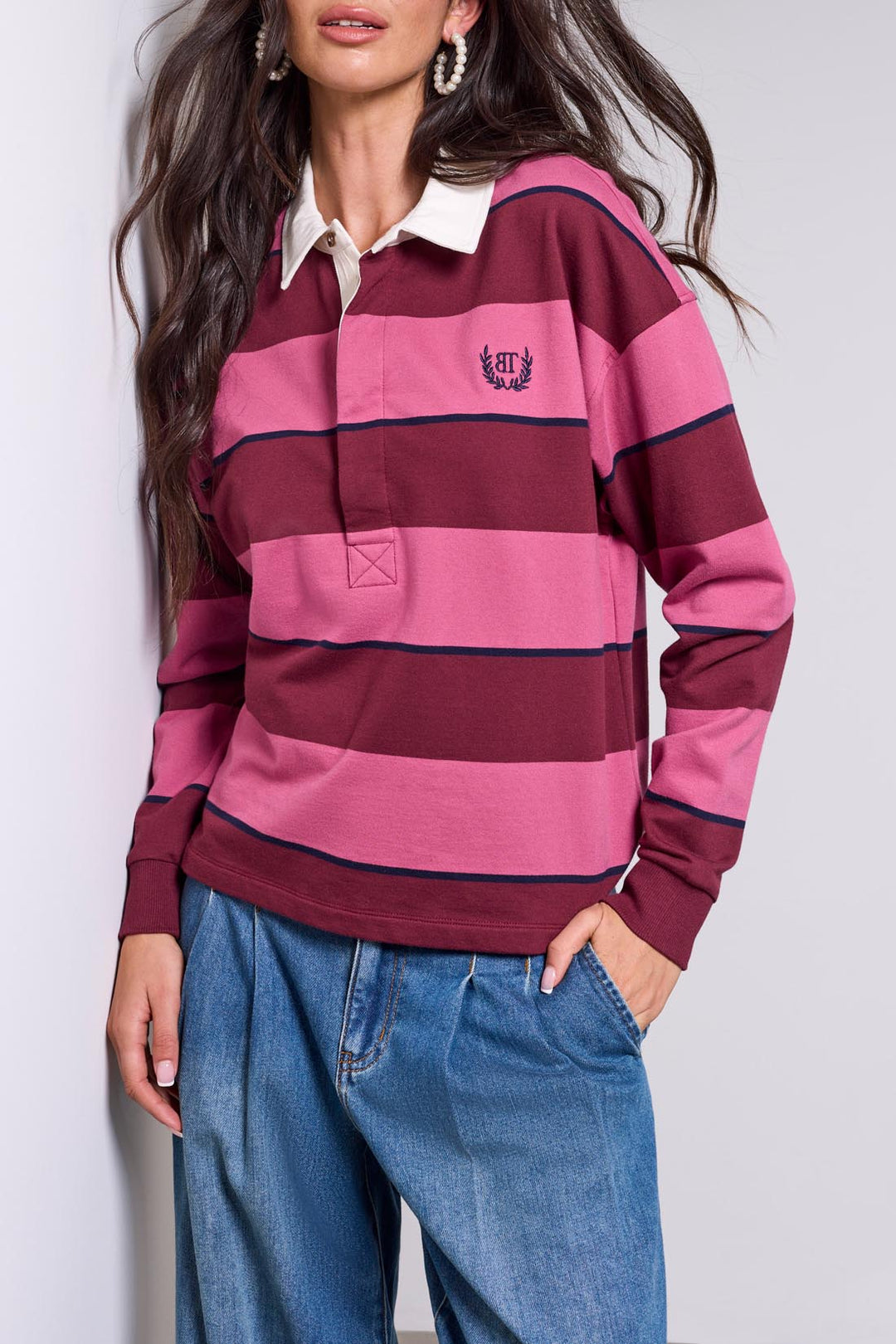 Tribal Rugby Embroidered Logo Polo