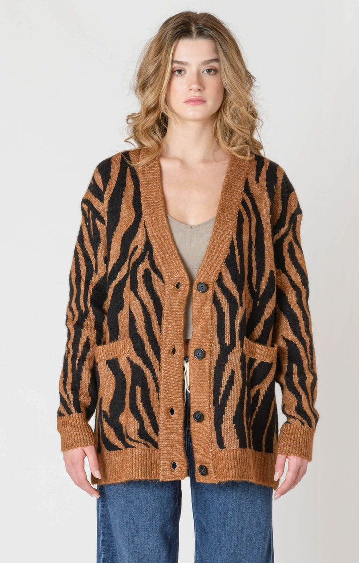 Room 34 Button Front Patterned Cardigan