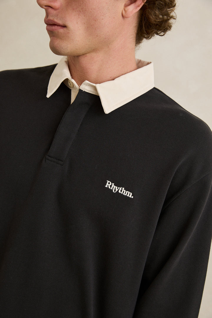Rhythm Koa Vintage Rugby Long Sleeve Polo