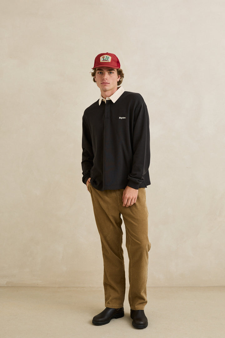 Rhythm Koa Vintage Rugby Long Sleeve Polo
