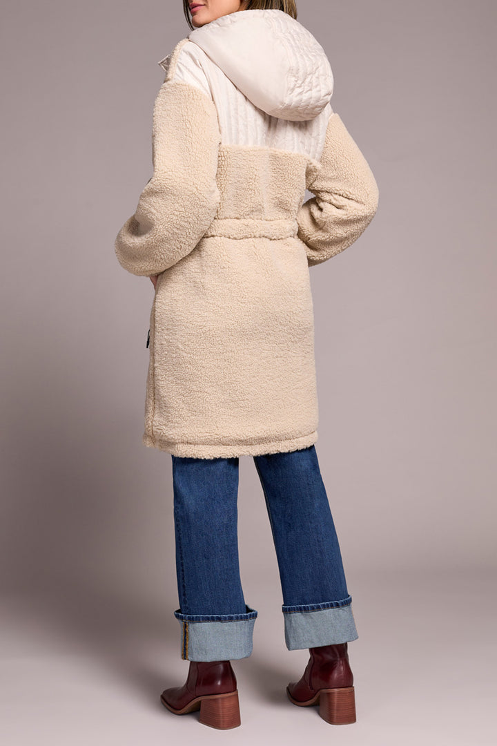 Tribal Long Sleeve Front Zip Coat with Hood