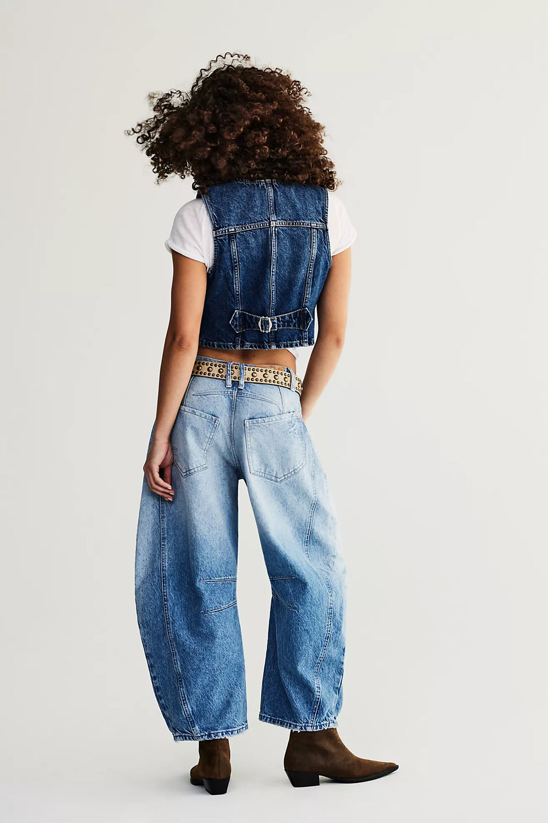 Free People Good Luck Mid Rise Barrel Jean