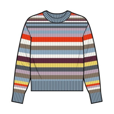 Pendleton Alpaca Shaker Stripe Crewneck Pullover Sweater