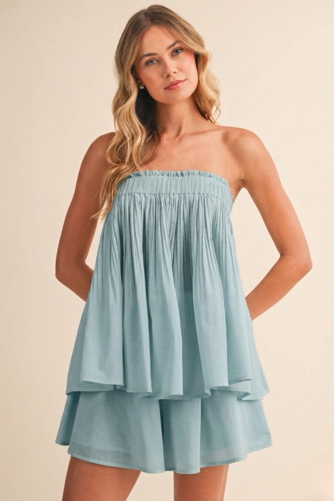 Klesis Crinkle Tube Top and Pant Set