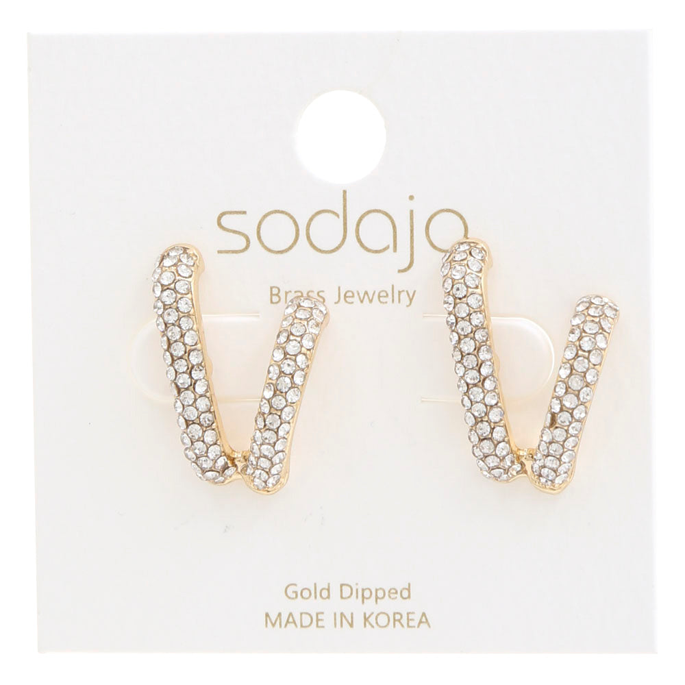 Joia Sodajo V Shape Metal Gold Dipped Earrings