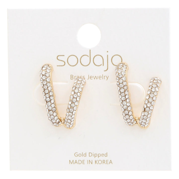 Joia Sodajo V Shape Metal Gold Dipped Earrings