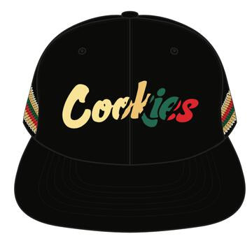 Cookies Montego Bay Twill Snapback mit geflochtenem Strickband, Cookies-Logo-Stickerei und zweifarbigem Cookies-Logo-Patch aus Gummi