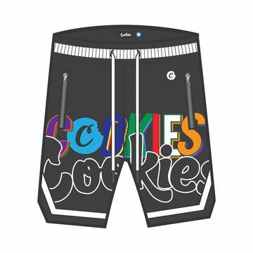 „Cookies On The Block“-Shorts mit athletischem Mesh und Emb-Applikations-Motiv