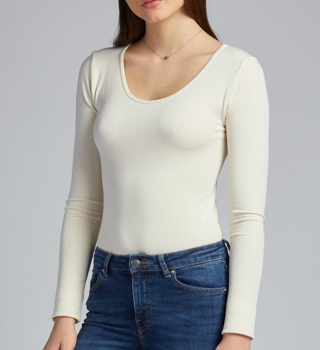 Cest Moi Bamboo Long Sleeve Scoop Neck Top