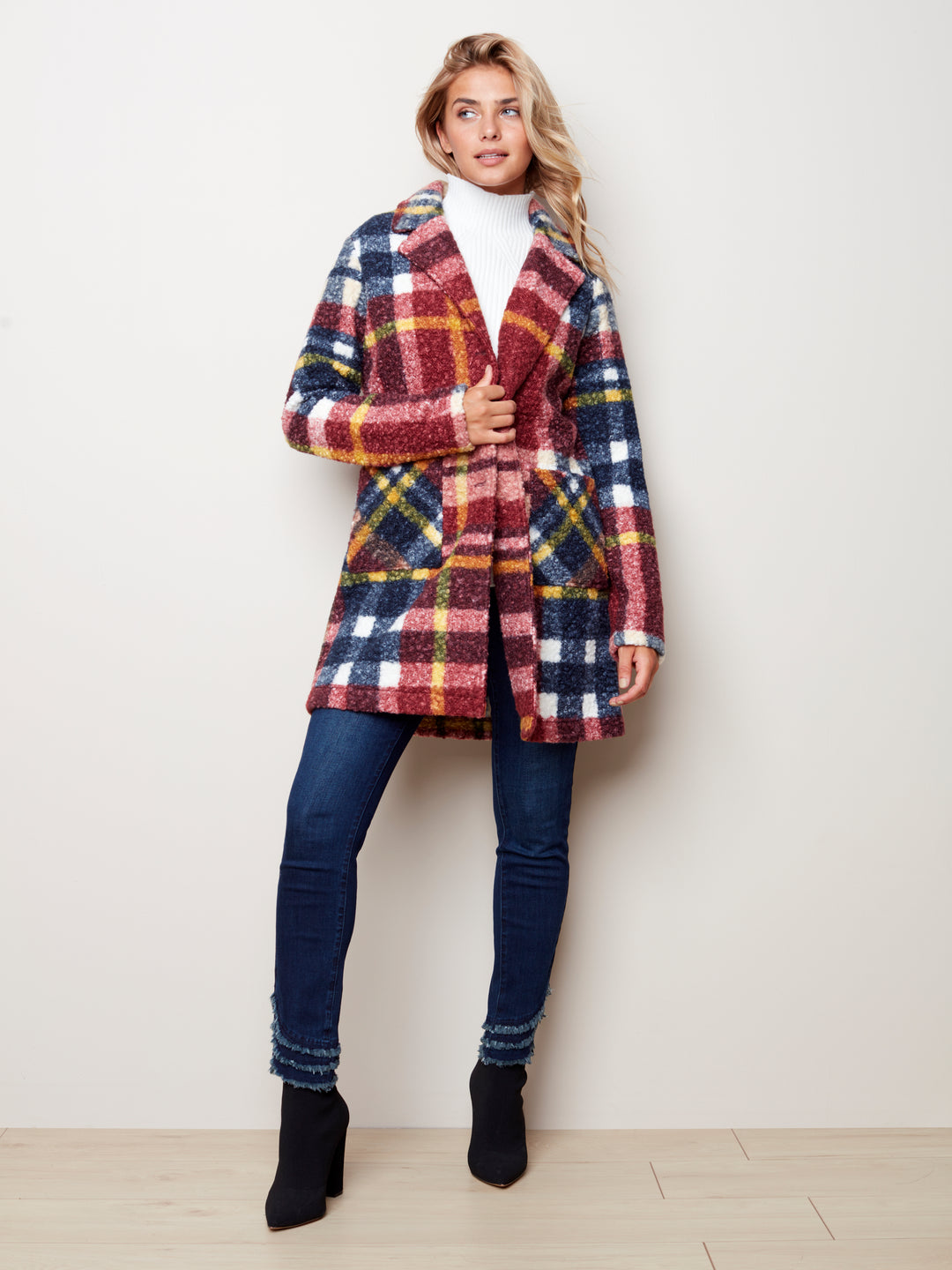 Charlie B Solid Boucle Coat