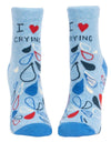 Blue Q I Heart Crying Womens Ankle Sock