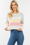 Crew Scoop Neck Multi Color Stripe Sweater