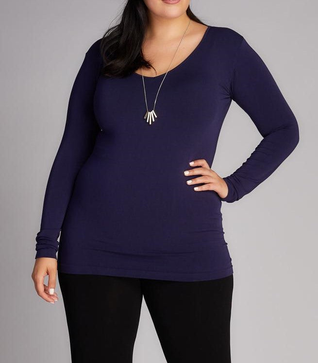 Cest Moi Bamboo Plus Size V Neck Top