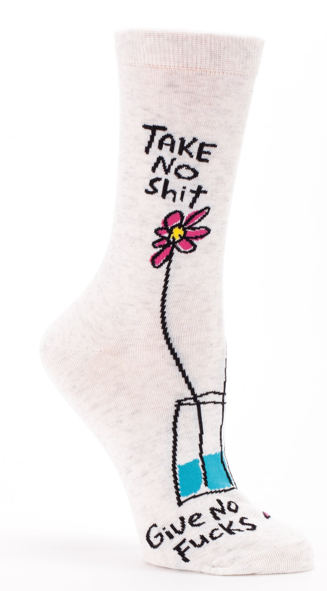 Blaue Q Take No Shit Crew-Socken für Damen