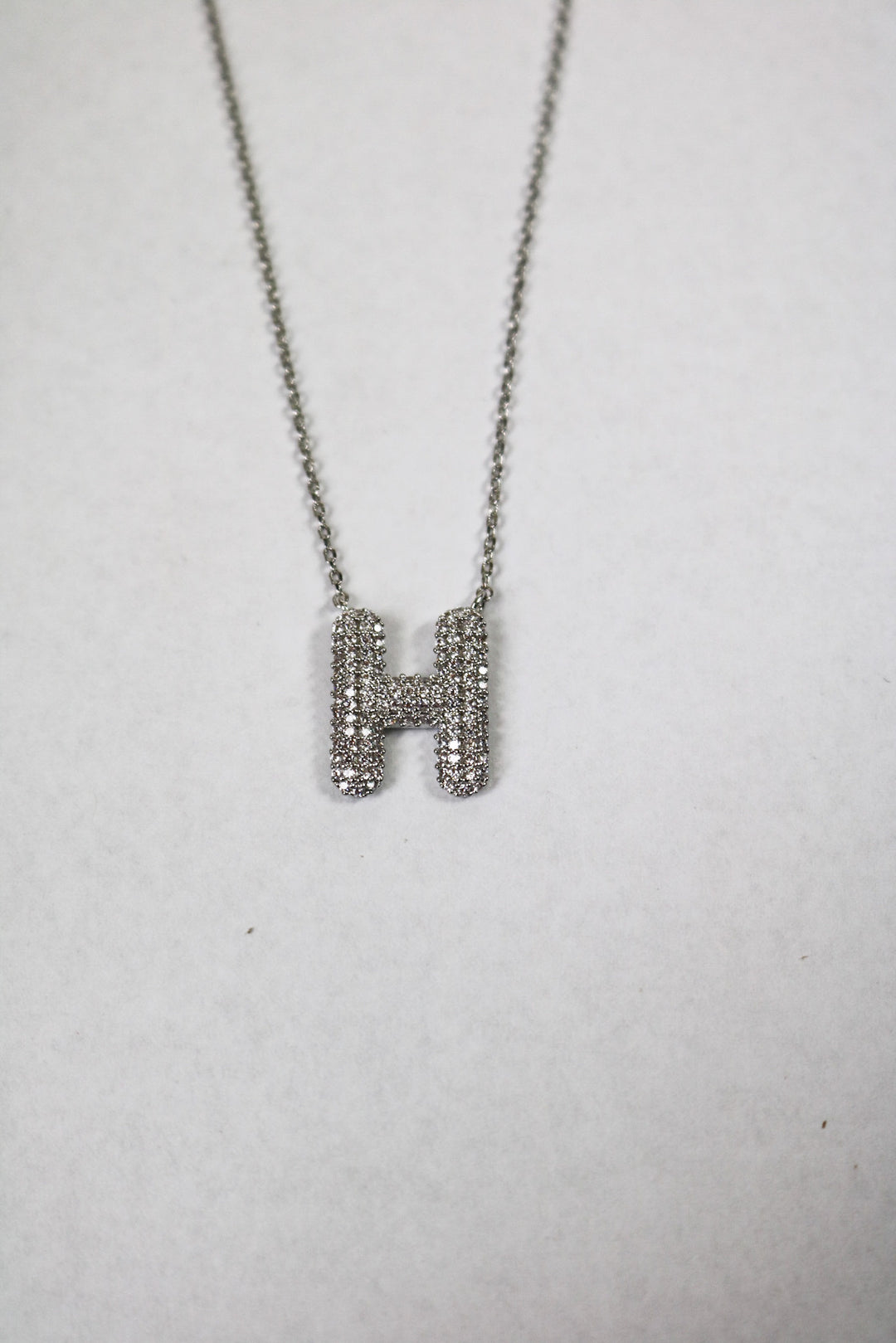 Letter Necklace with Rhinestone