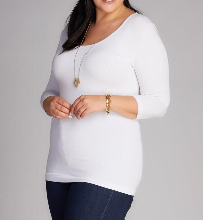 Cest Moi Bamboo Plus Size 3/4 Sleeve Top