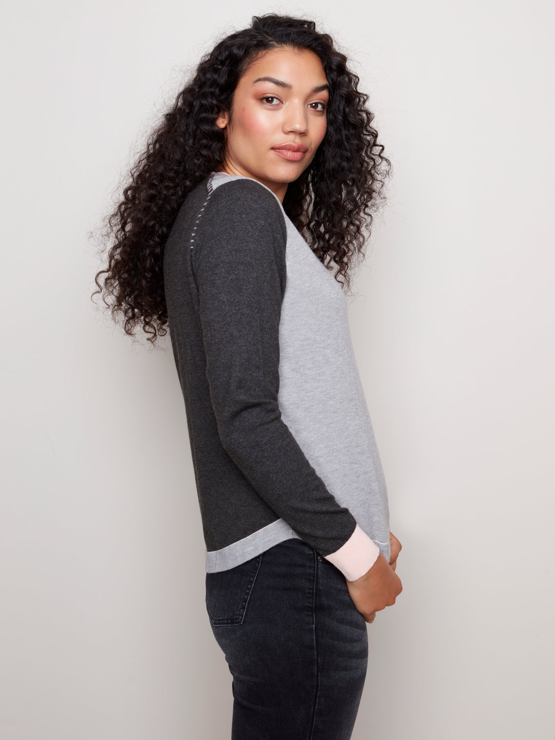 Charlie B Farbblockpullover