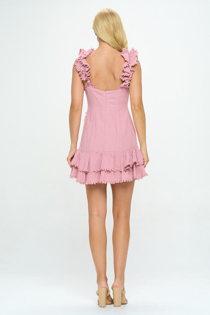One & Only Woven Mini Dress with Ruffled Skirt