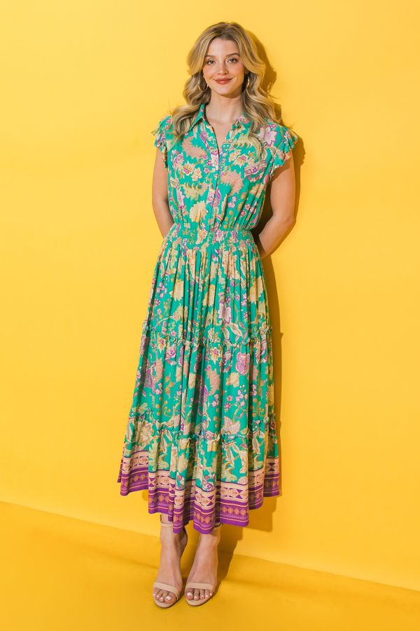 Flying Tomato Printed Woven Maxi Dress