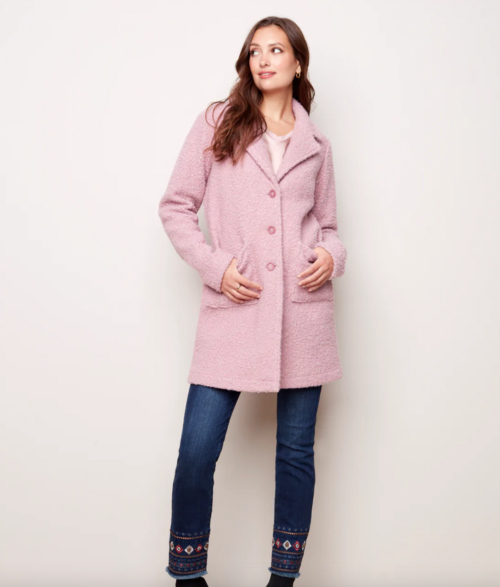 Charlie B Solid Boucle Coat