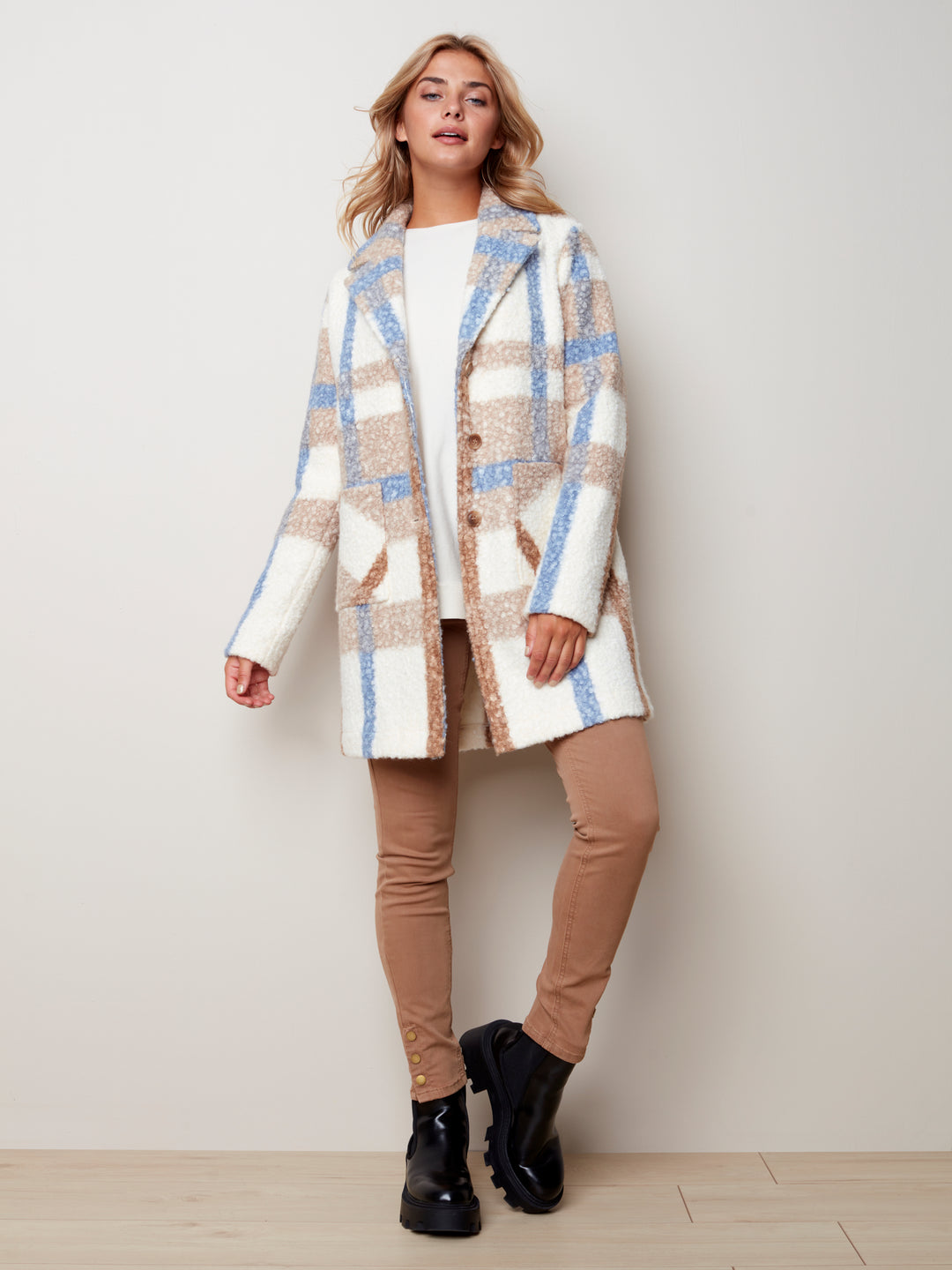 Charlie B Solid Boucle Coat