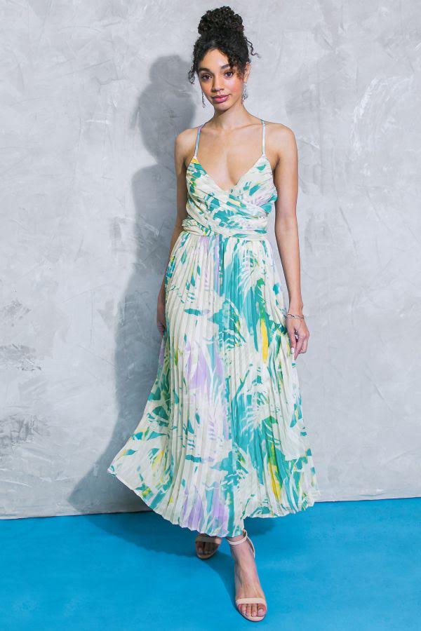 chinese dress ladies PASTEL GLOW WOVEN MAXI DRESS l FLYING TOMATO main image 1