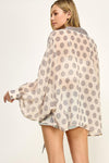 Miss Love Abstract Contrast Print Kimono