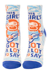 Blue Q Girl&#39;s Got A Lot To Say Women&#39;s Ankle Sock
