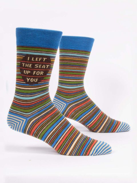 Blaue QI Left the Seat Up Crew-Socken für Herren