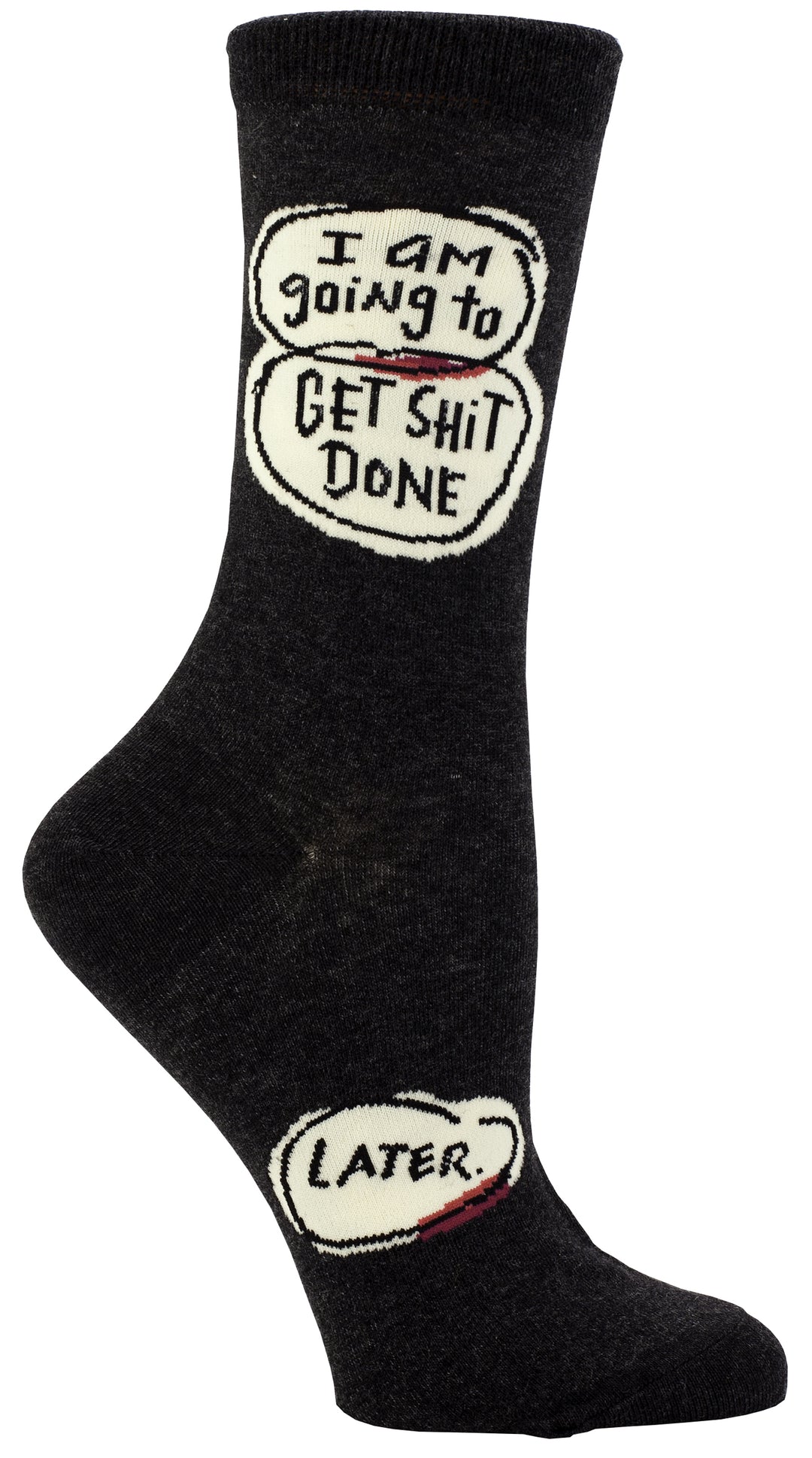 Blue Q Get Shit Done. Later Women's Crew Sock