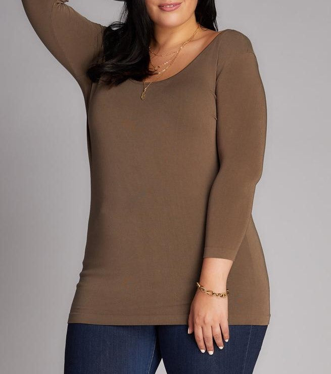 Cest Moi Bamboo Plus Size 3/4 Sleeve Top