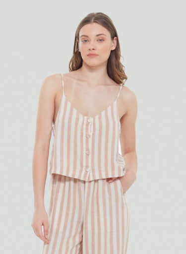 Camisole rayée boutonnée sur le devant Dex