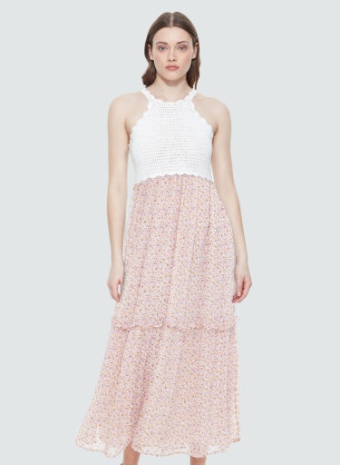 Black Tape Crochet Top Maxi Dress