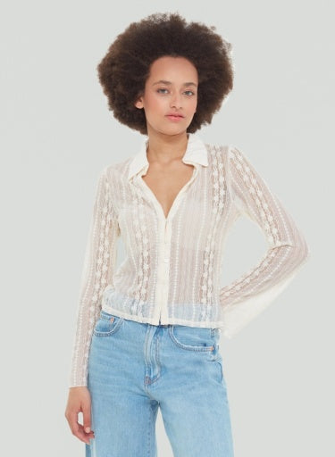 Blouse en dentelle à col Dex