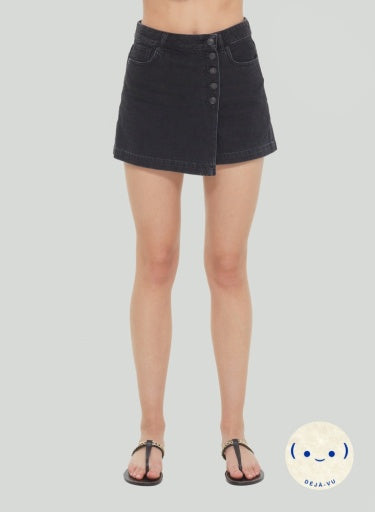 Jupe-short en jean taille haute Dex