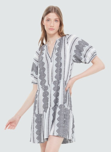 Dex Plus V Neck Mini Dress