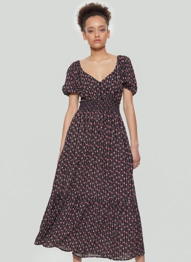 Dex Smocked Waist Tiered Maxi Dress