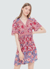 Black Tape Ruffle Sleeve Jacquard Mini Dress